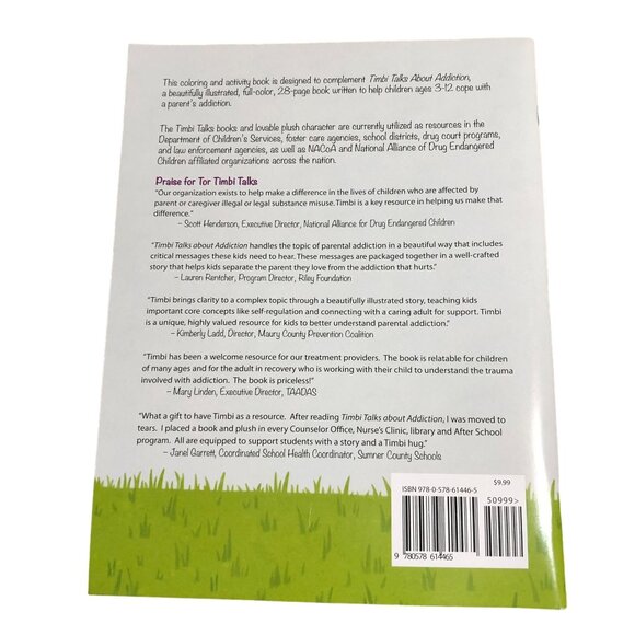 Timbi Colors about Addiction Helping KIds Cope w Parent Addiction Activity Book - Picture 2 of 3